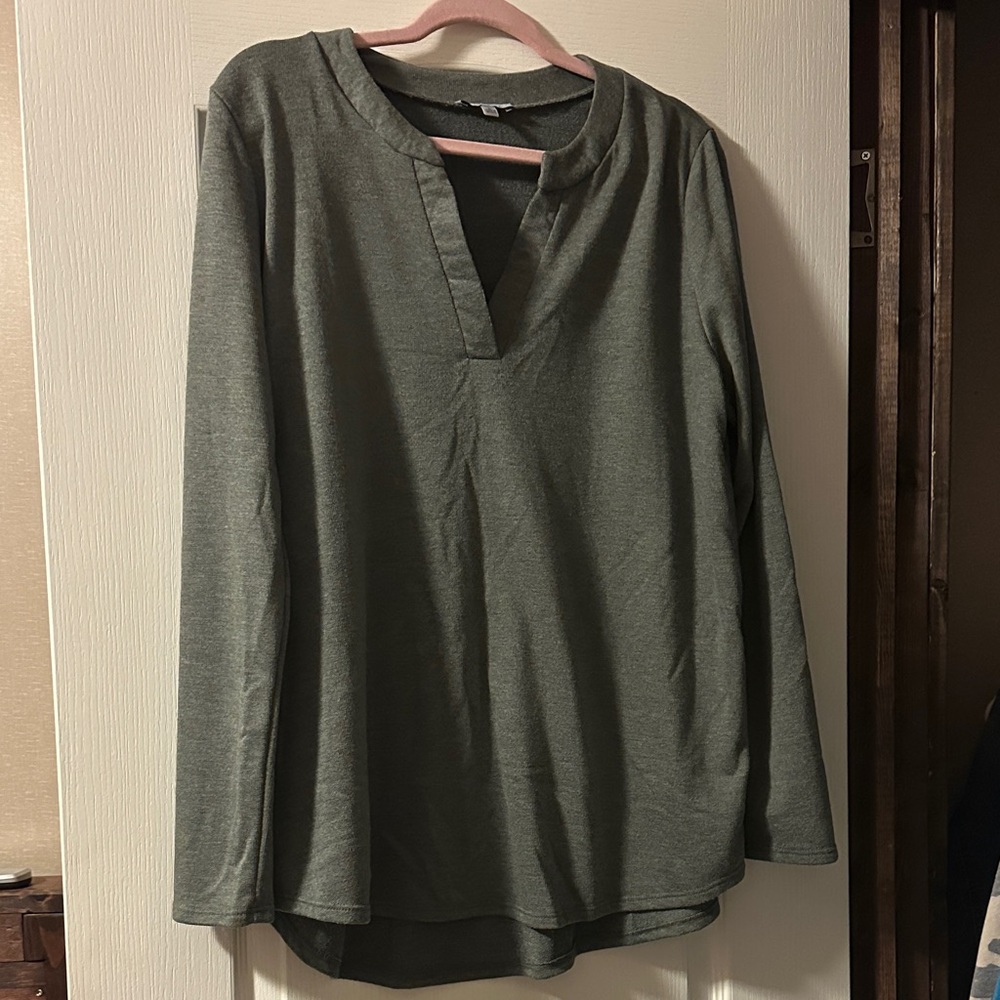 White Birch Olive Long Sleeve Tee